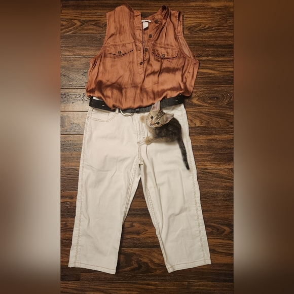 TRIBAL JEANS Capris Off-White - Picture 1 of 10